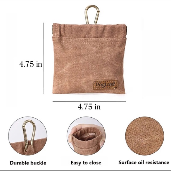 BROWN Doglemi Dog Treat Training Bag Easy Open With Clip - Picture 3 of 5